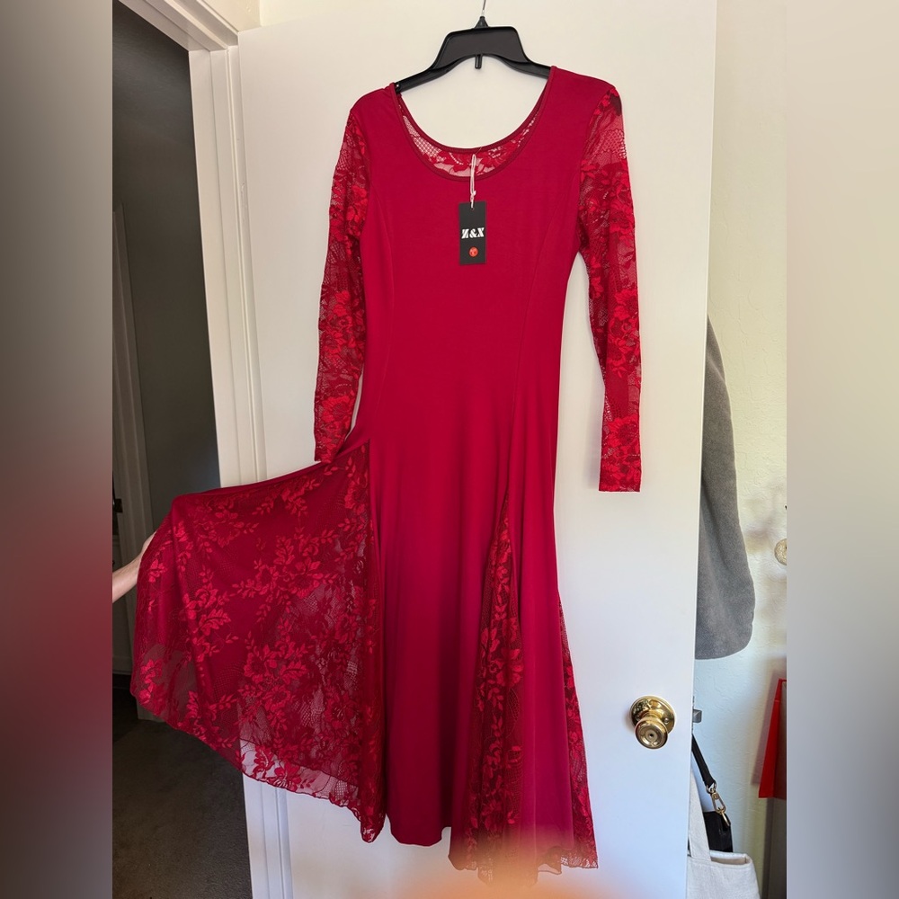 Red Lace Women Dress